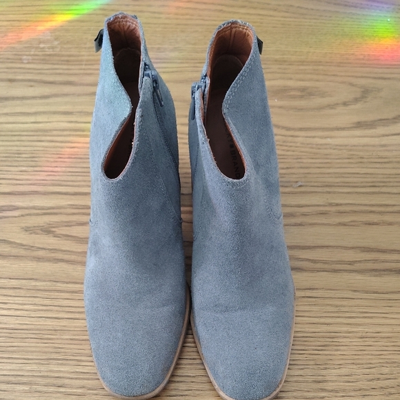 Lucky Brand Blue Leather Ankle Boots - Picture 2 of 11